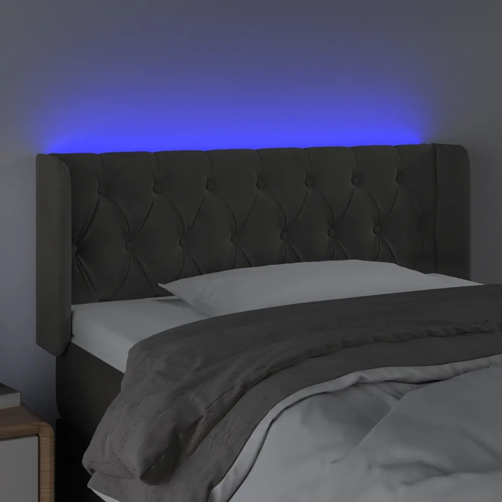 Testiera a LED Grigio Scuro 103x16x78/88 cm in Velluto 3123615