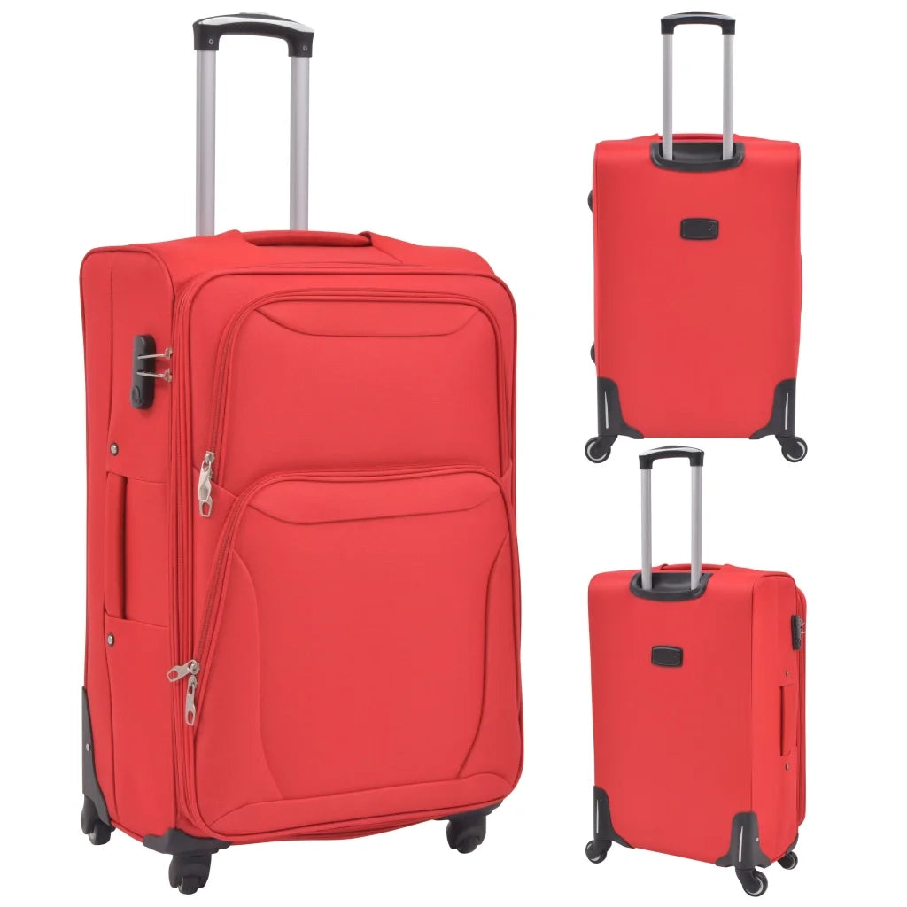 Set di Valigie Trolley 3 pz Morbide Rosse CFW4715372