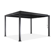 Pergola bioclimatica 3x4m in alluminio e acciaio, lamelle orientabili