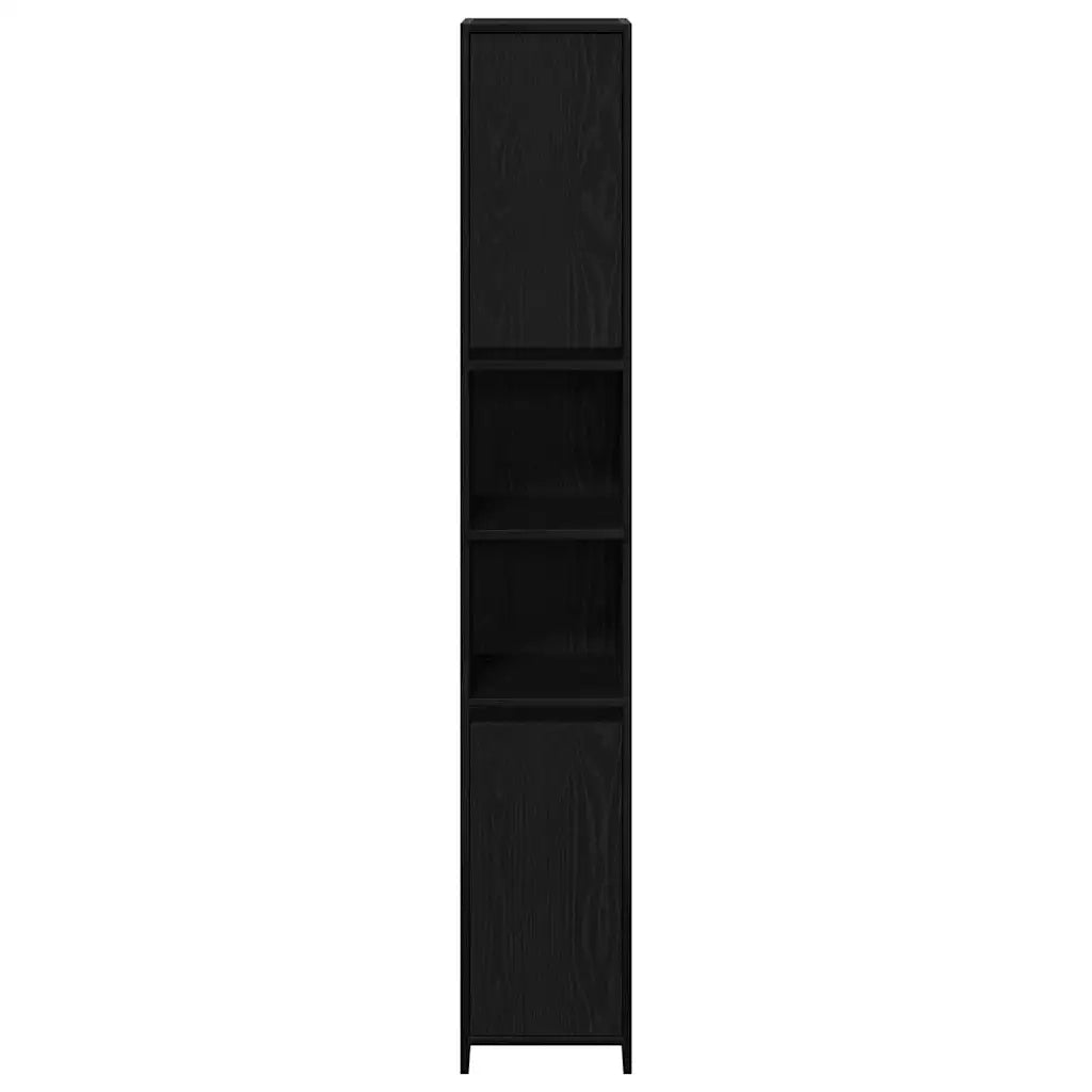 Mobile da Bagno con porta Rovere Nero 30 x 30 x 183,5 cm 862505