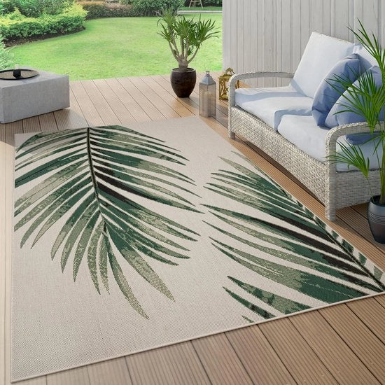 Tappeto per Esterno e Interno - Piantagione di Palme - Disegno Giungla - Verde 80x250 cm
