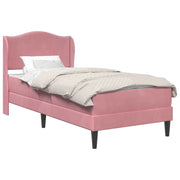 Letto singolo | Letto per adulti | Struttura del letto con testiera Rosa 80 x 200 cm Velluto