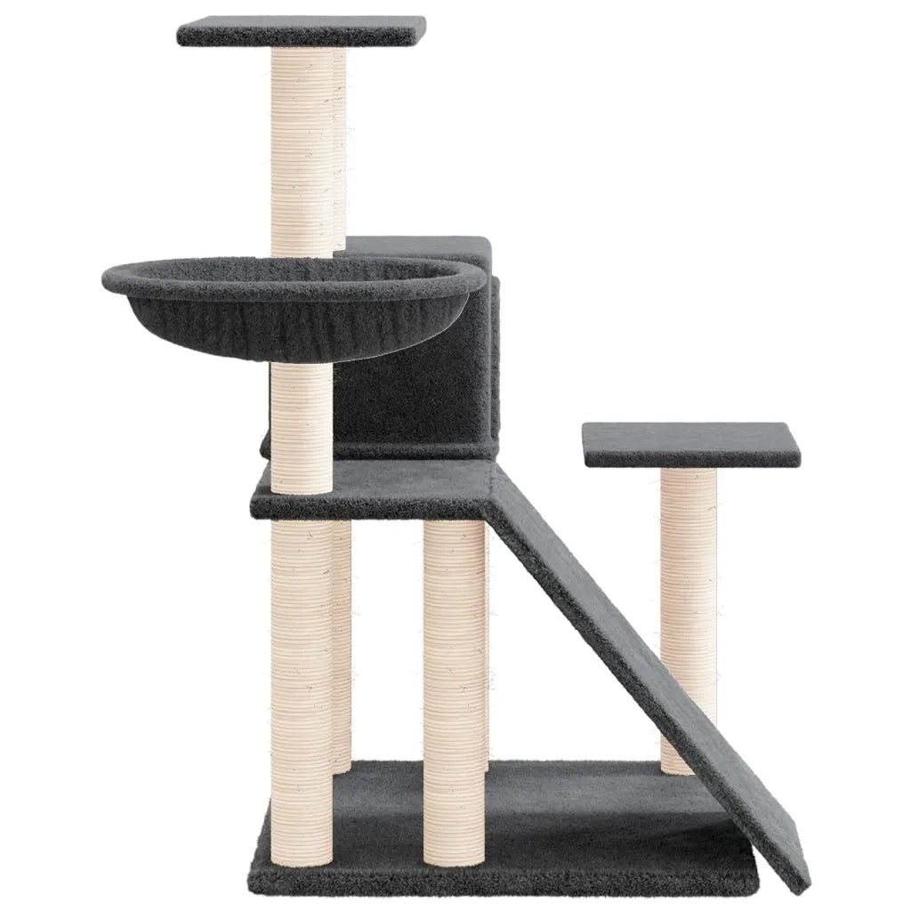 Albero per Gatti con Tiragraffi in Sisal Grigio Scuro 82 cm 171662