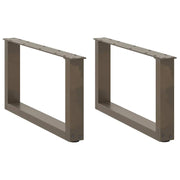 Set di 2 gambe per tavolino da caffè a forma di U 60 x 30 cm struttura robusta design moderno acciaio naturale 02_0057383