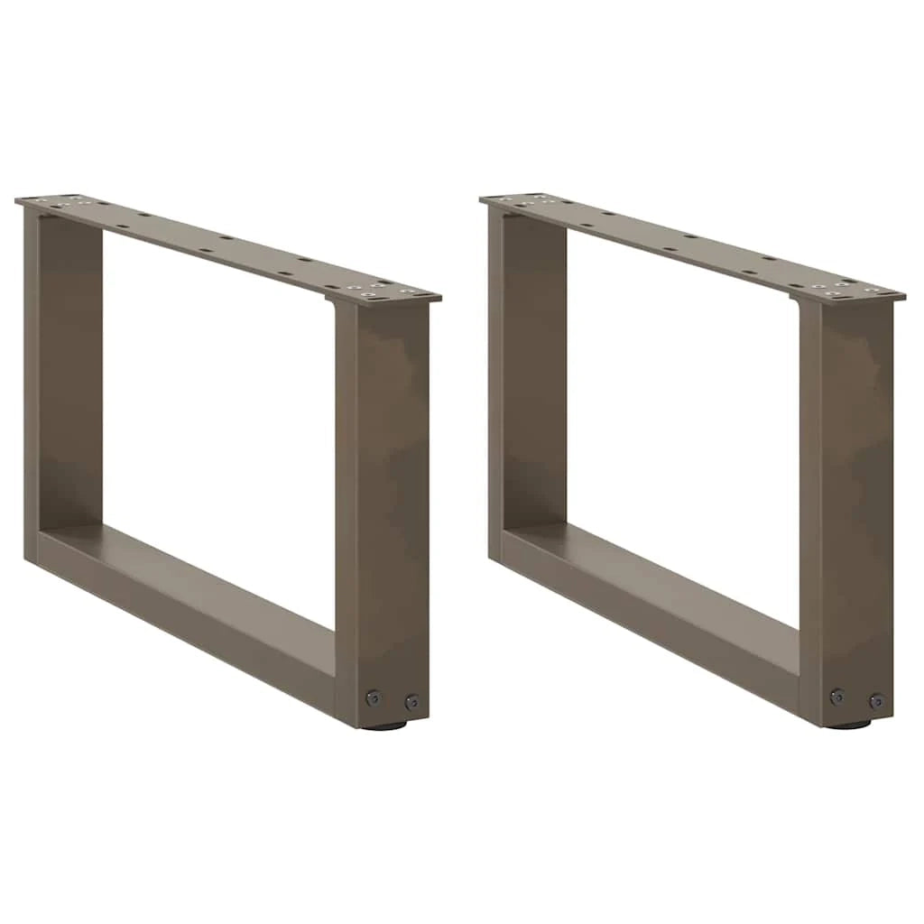 Set di 2 gambe per tavolino da caffè a forma di U 60 x 30 cm struttura robusta design moderno acciaio naturale 02_0057383