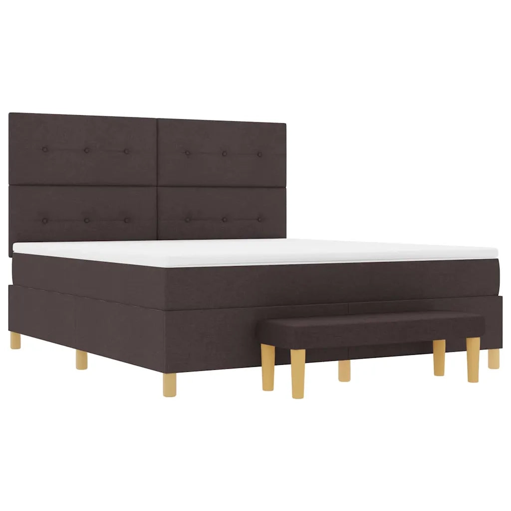 Letto a molle con materasso Marrone scuro 180 x 200 cm Tessuto 3344320