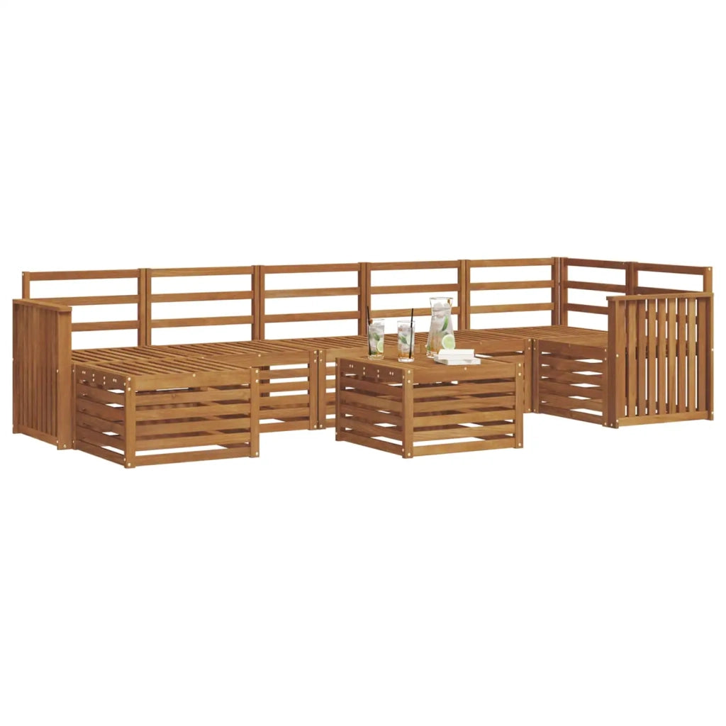 Set di divani da esterno 8 pcs Naturale