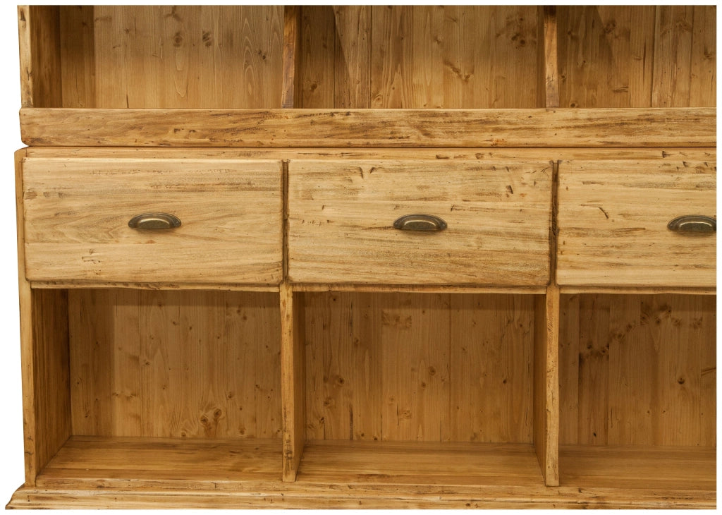 Biscottini Mobile farmacia in legno massello di tiglio finitura naturale L284xPR40xH220 cm . Made in Italy