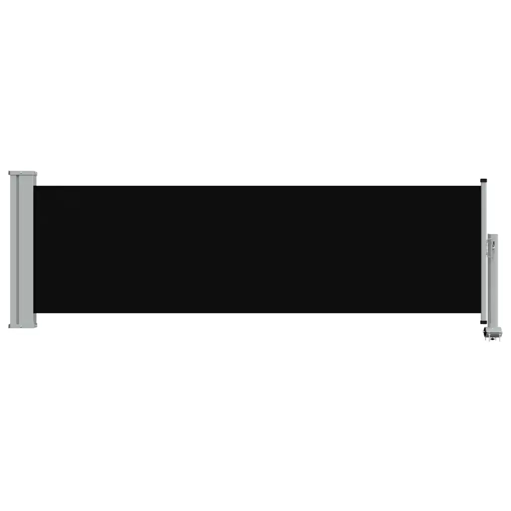 Tenda Laterale Retrattile per Patio-Tenda parasole per balcone 80x300 cm Nera