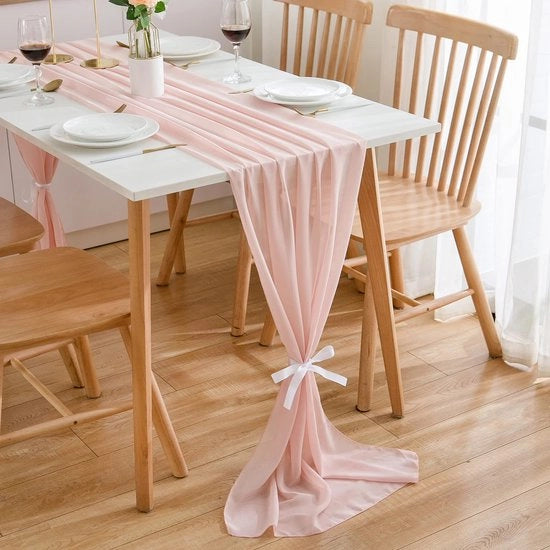 Tavolo da pranzo a strisce 70 cm x 3 m stoffa chiffon decorazione da tavola per matrimoni decorazione da tavola per compleanni per donna