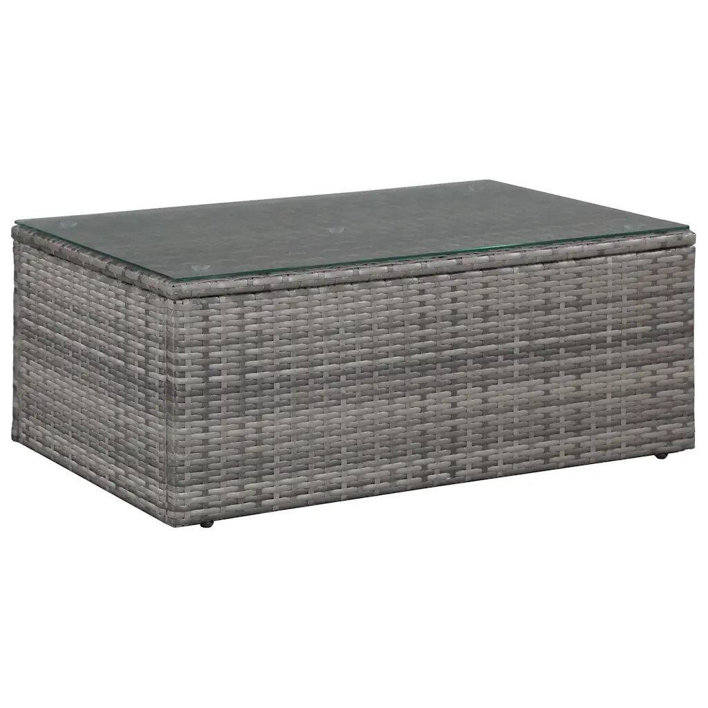 Set Divani da Giardino 4 pz con Cuscini in Polyrattan Grigio 43956