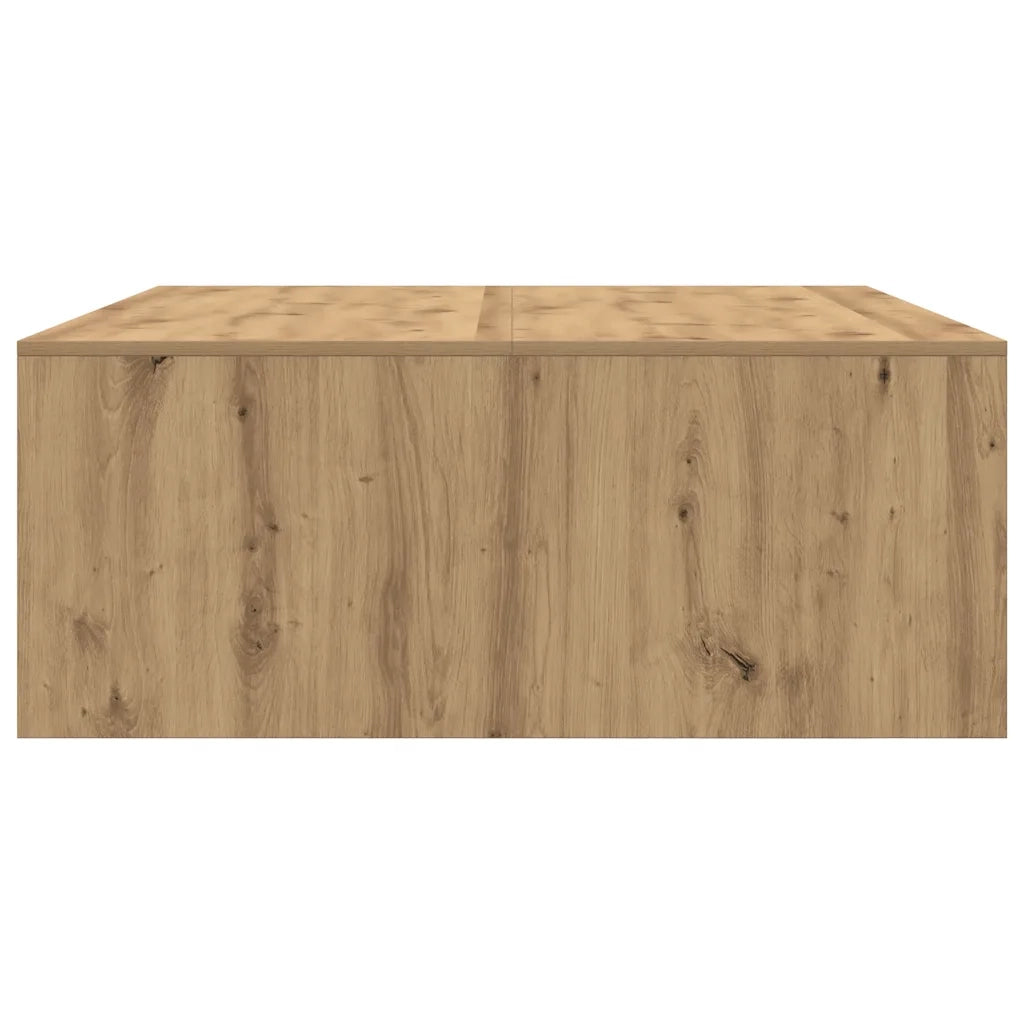 Tavolino Salotto con Cassetti Rovere Artigianale 100x100x40 cm