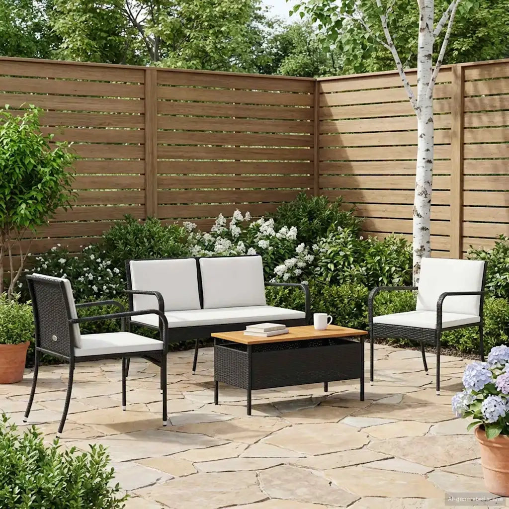 Set da giardino con cuscino acciaio