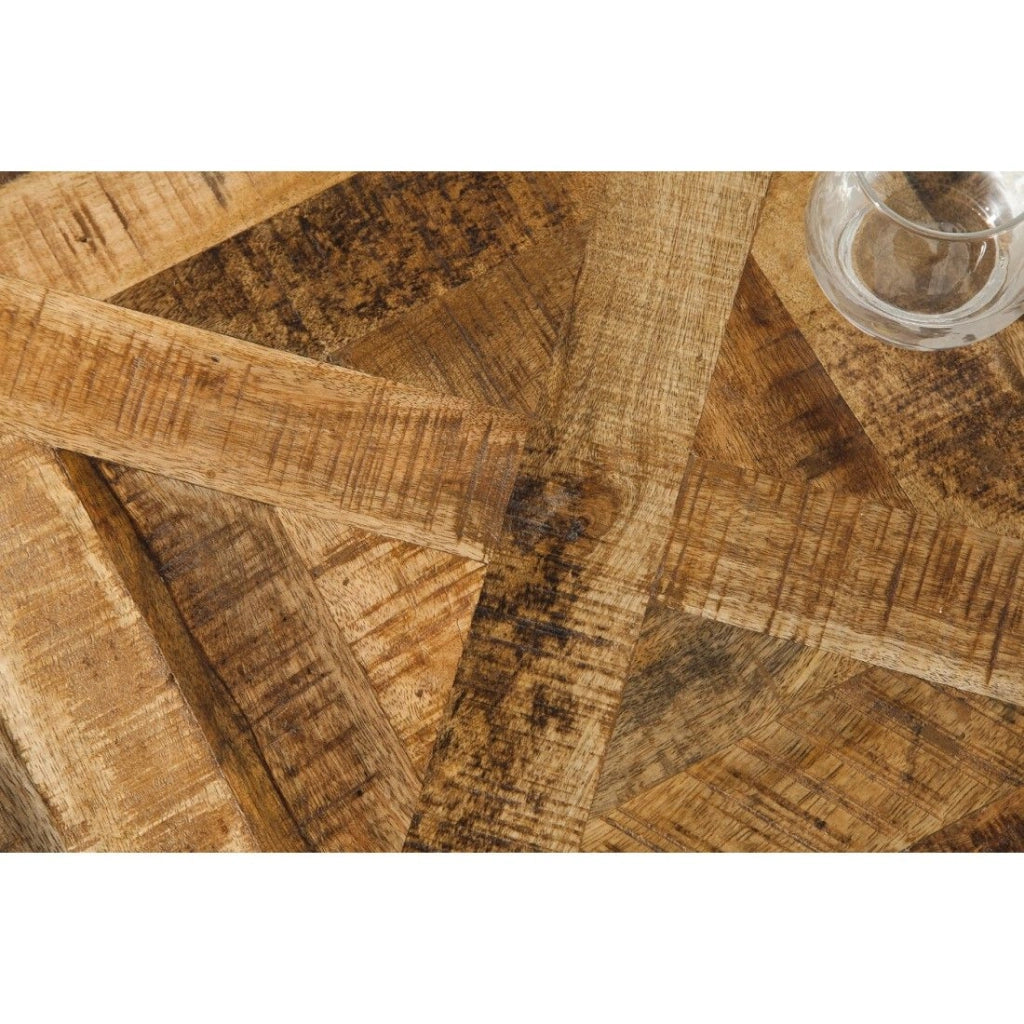 Tavolo da pranzo ZAREL 160 cm – Piano in legno massello di mango e metallo nero