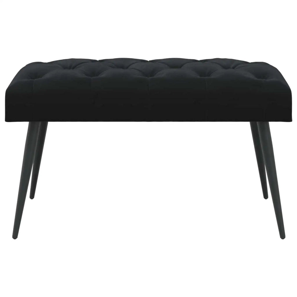 Panchina con bottoni imbottiti Nero 80 x 40 x 46 cm Velluto 42038563
