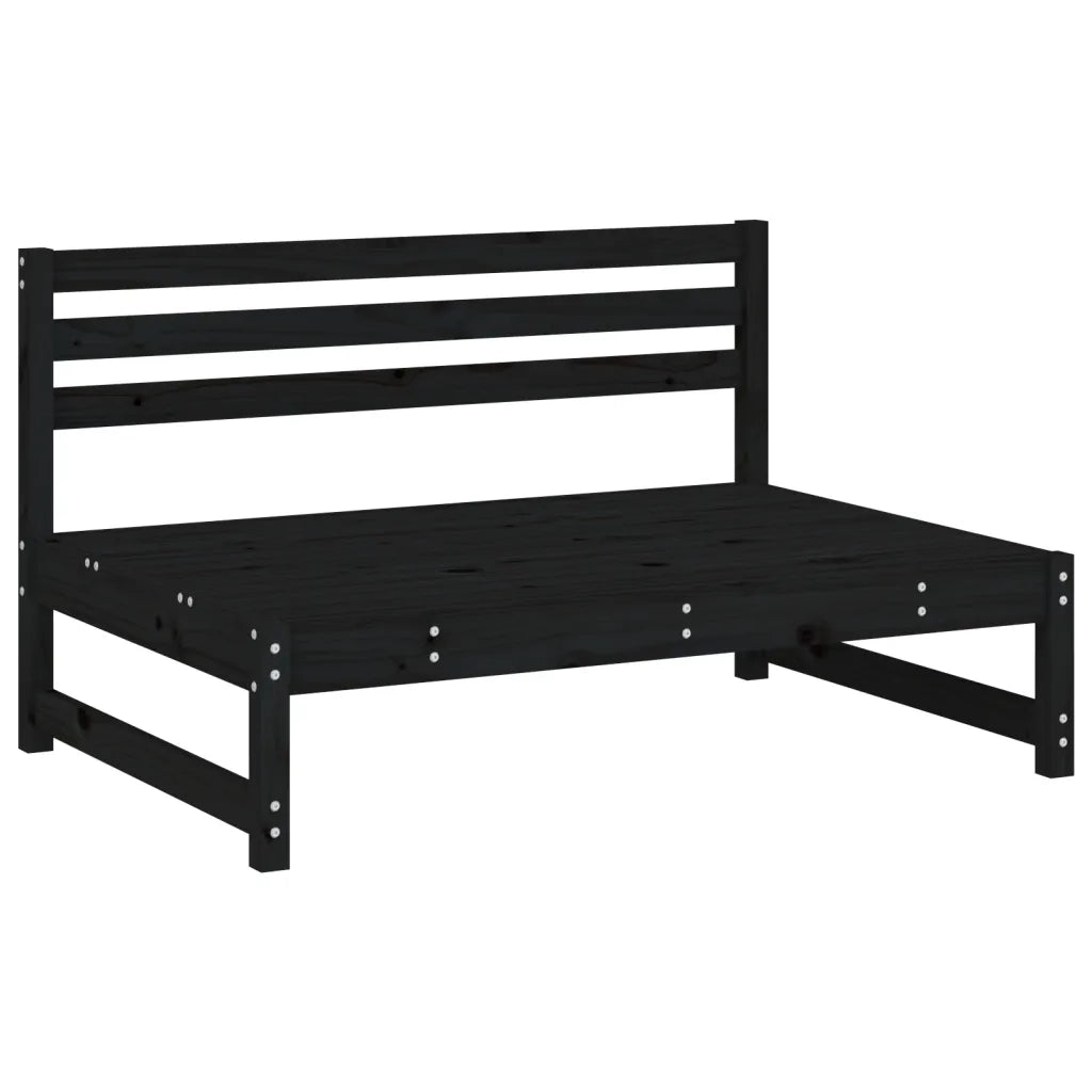 Salotto da Giardino-Set Salotto da Giardino 2 pz Nero in Legno Massello di Pino