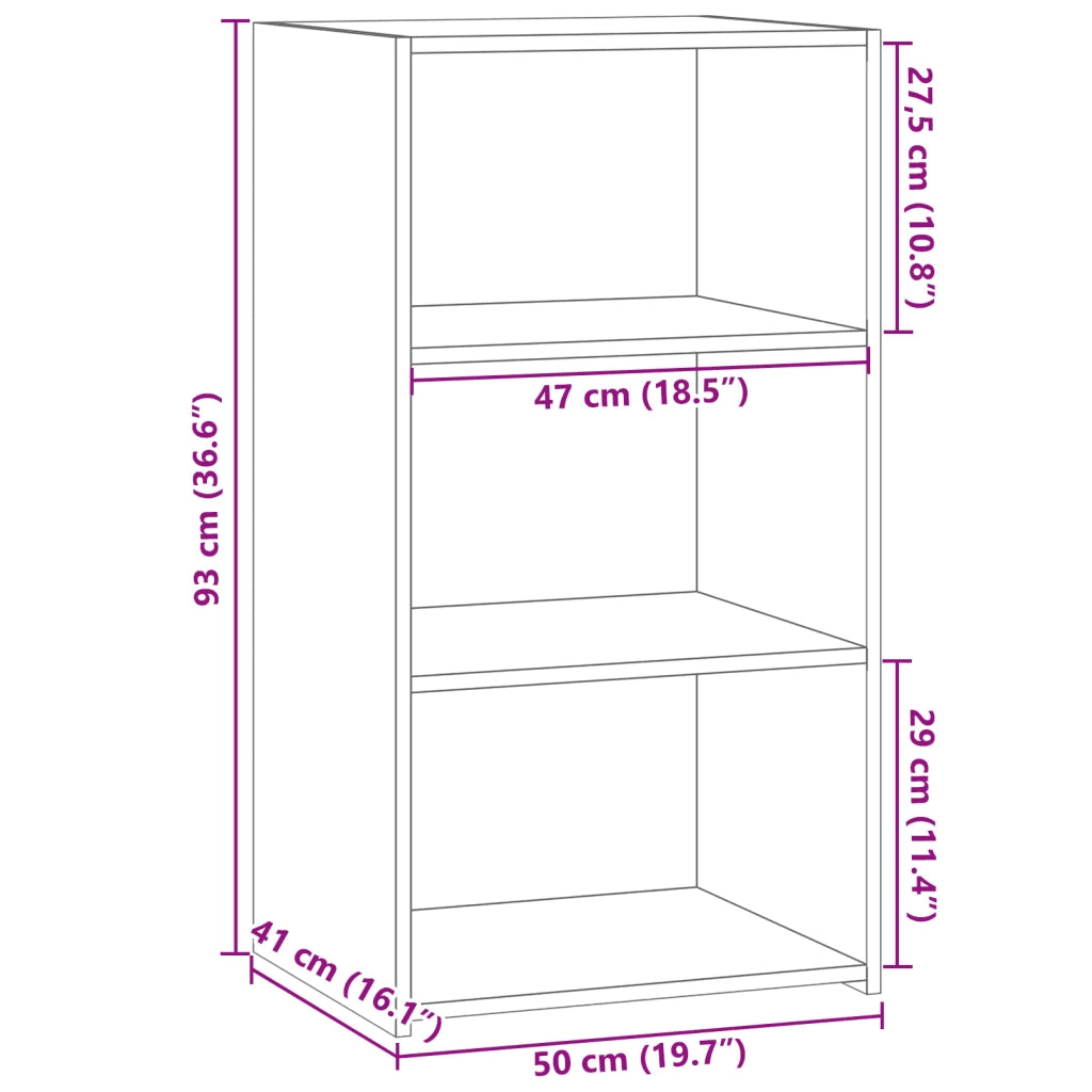 vidaXL Credenza Grigio Sonoma 50x41x93 cm in Legno Multistrato