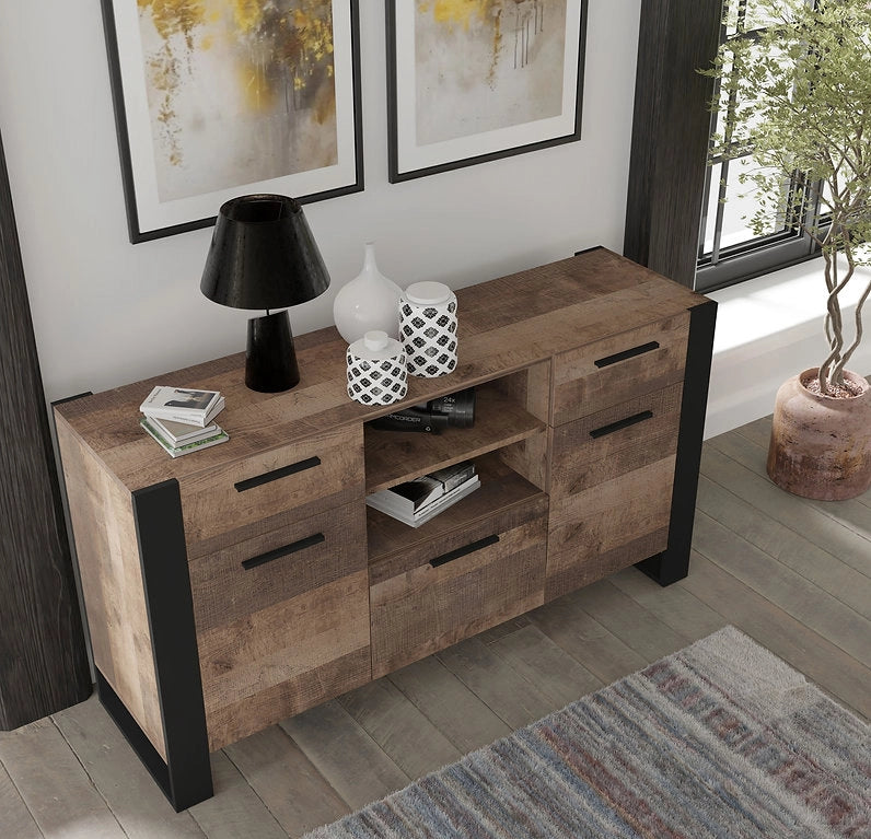 Mobile cassettiera  cm 155x45x87h soggiorno NUKA Grange Rovere scuro
