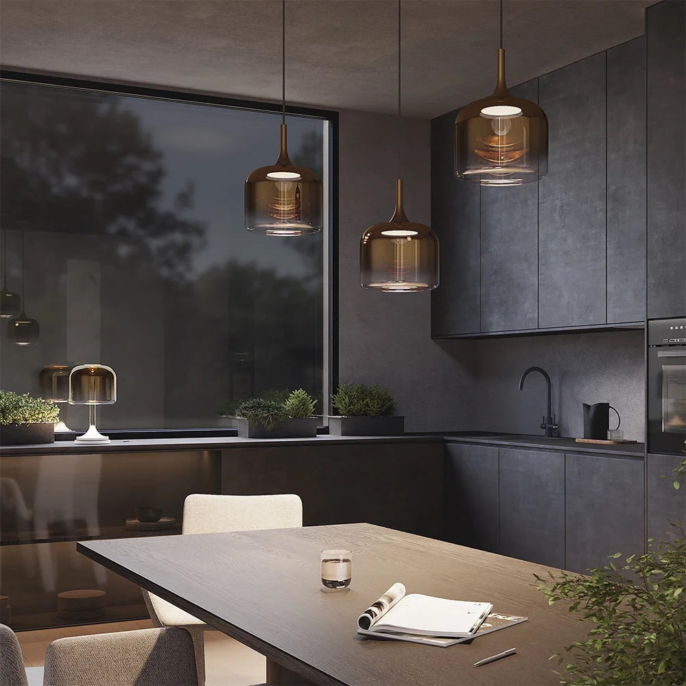 Maytoni Sospensione Contemporanea Spirito 1 luce LED integrato oro metallo vetro