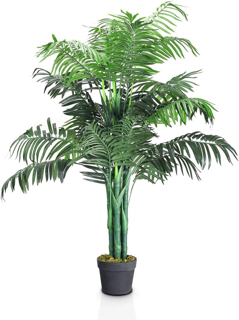 Pianta artificiale, palma artificiale, 110 cm, pianta da interno in vaso, albero artificiale, grande pianta decorativa per giardino, soggiorno e ufficio