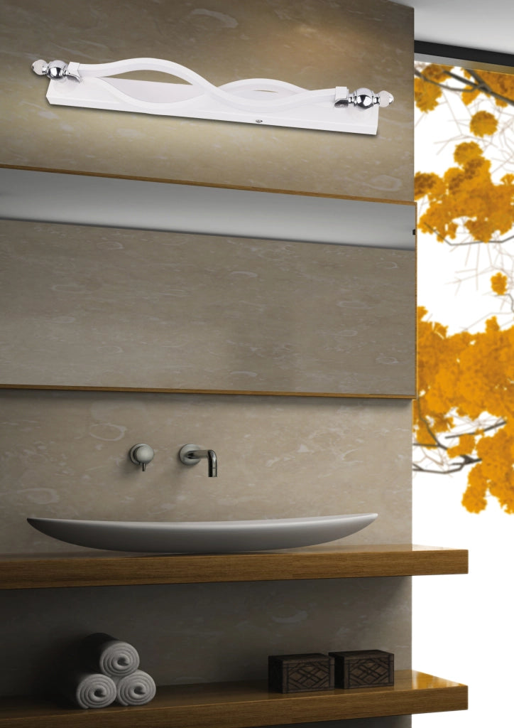 Applique bagno Esse 2 luci LED IP44 bianco cromato