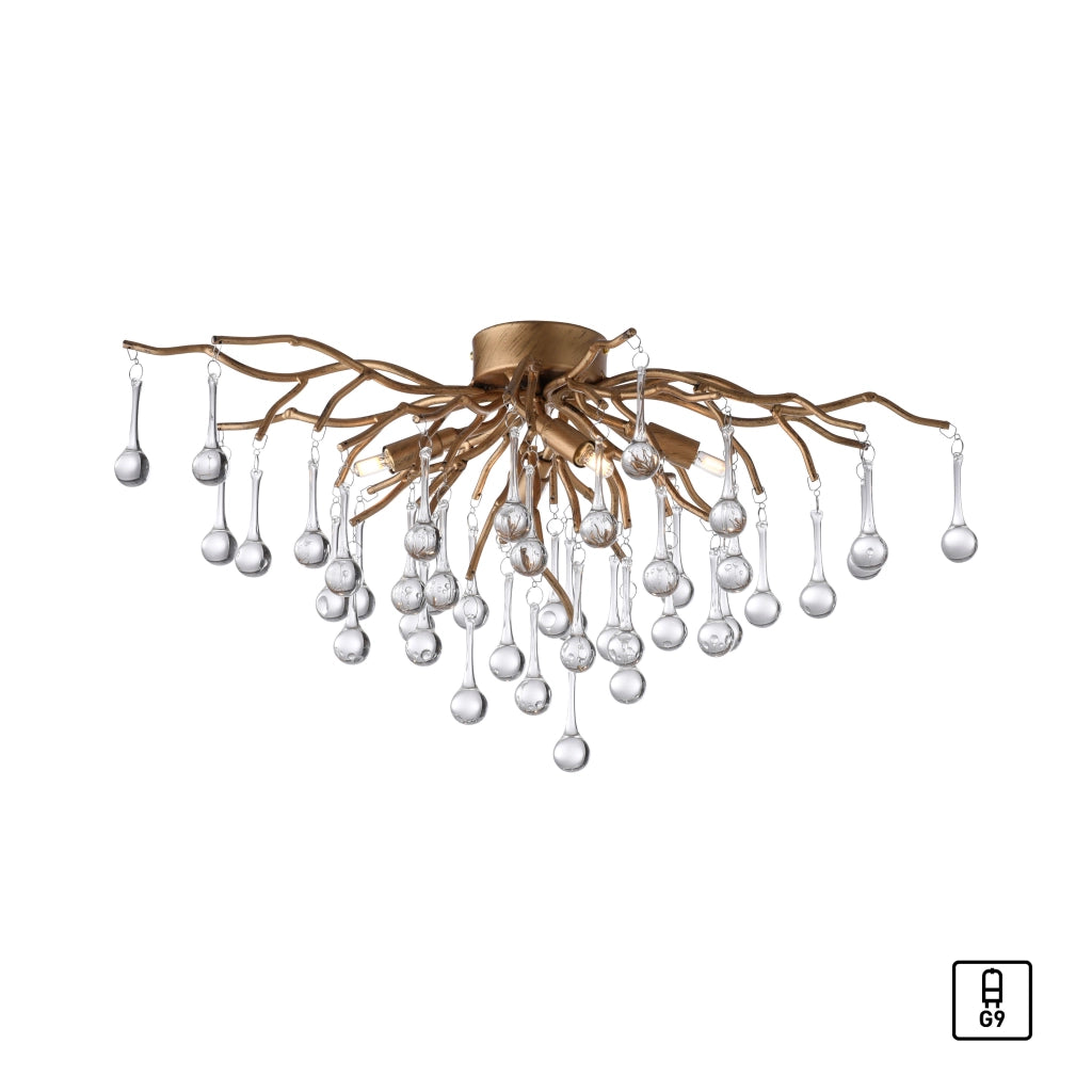 Plafoniera ICICLE ottone antico 4xG9 Paul Neuhaus 8090-11
