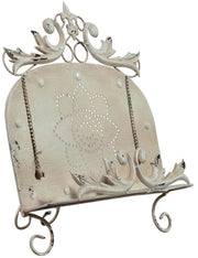 Biscottini Leggio da appoggio in ferro battuto finitura bianca anticata L35xPR25xH37 cm