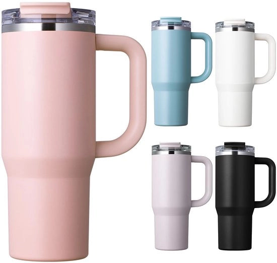 Moka termica per viaggio 900ml con tappo e beccuccio Fiaschetta in acciaio inossidabile con isolamento a vuoto Ideale per bevande calde e fredde Caffè Tè Automoka