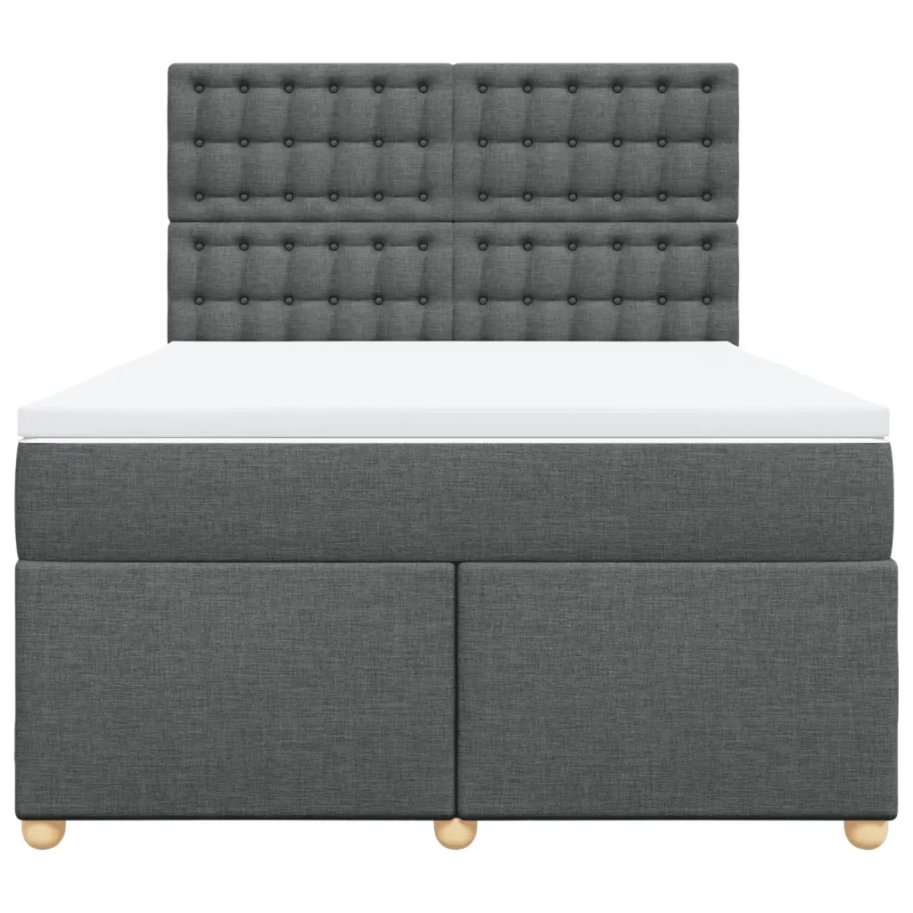 Giroletto a Molle con Materasso Grigio Scuro 140x190 cm Tessuto 3293590