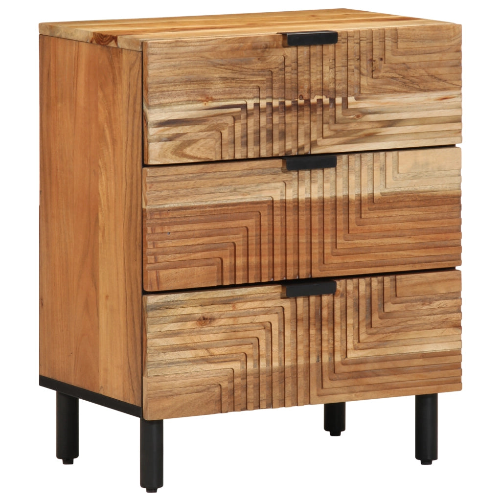 comodino  50x33x62 cm in legno massello di acacia