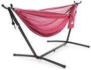 Hangmat in rete con supporto - adatta per la rilassamento - 1 pezzo - Rose/Celeste - 280 cm
