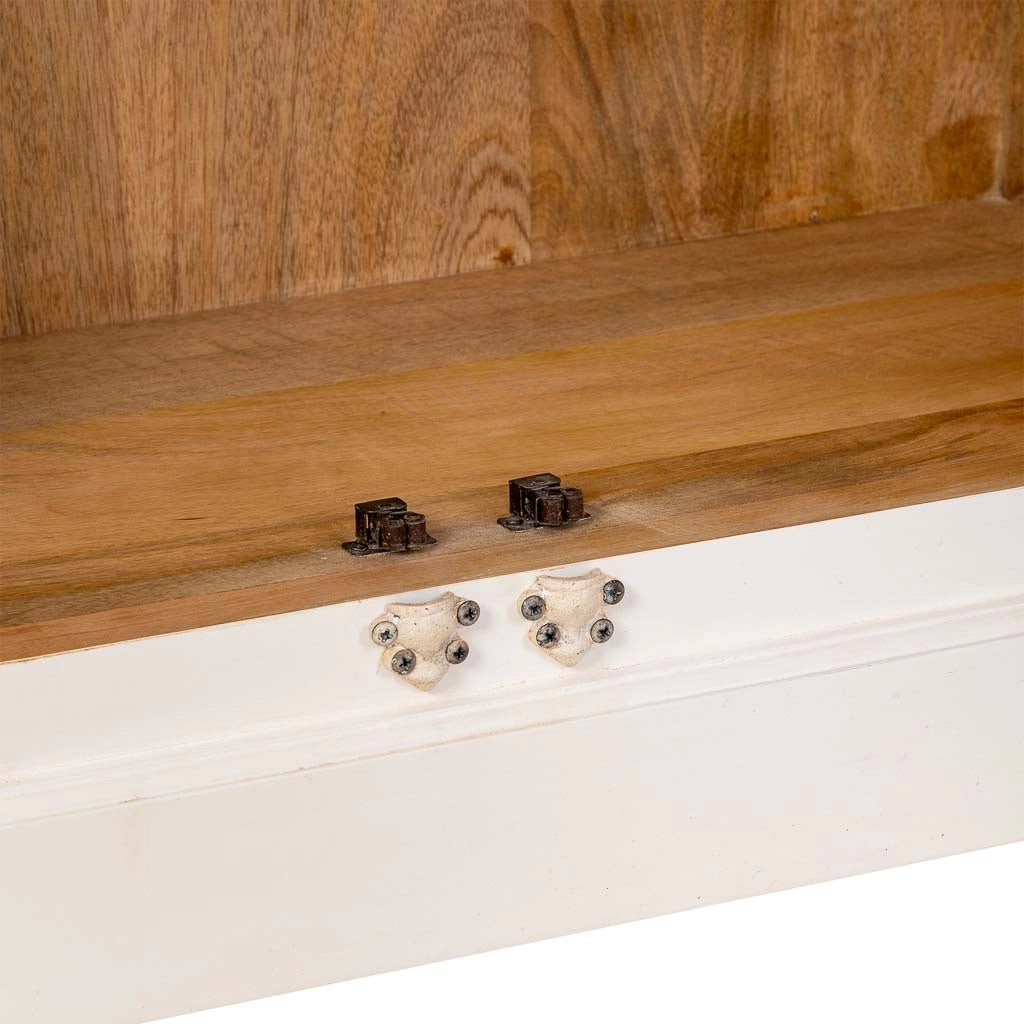 Credenza artigianale in legno bianco 182x38x93h cm