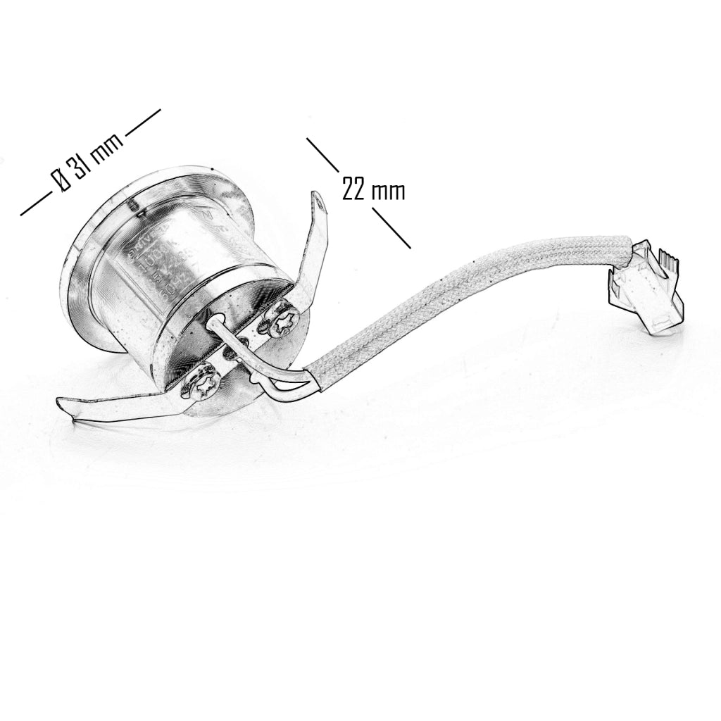 Faretto LED mini spot nero 1W incasso tondo 28mm luci scale gradini mensole 230V LUCE NATURALE 4000K
