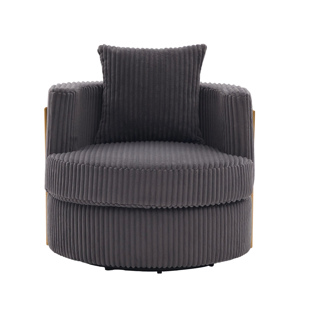 POLTRONA girevole 76x79x78 cm in tessuto cord Grigio