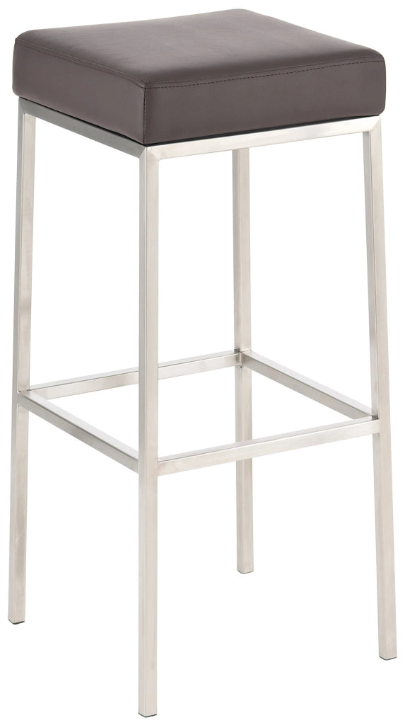 Set 2 sgabelli bar Montreal in similpelle marrone,acciaio inossidabile
