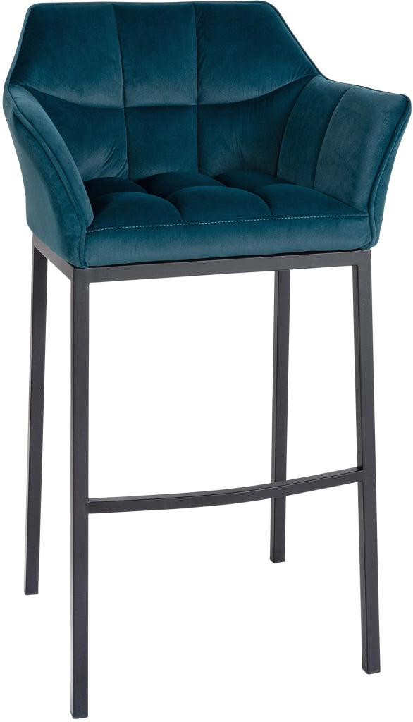 Sgabello bar Damaso B velluto con struttura a 4 piedi 3