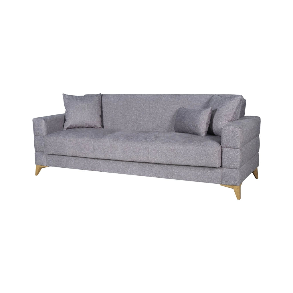 Nogara, Divano Letto 3 Posti Contenitore, 222x88 cm Grigio