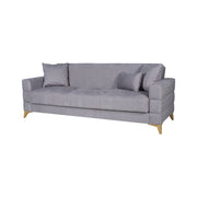 Nogara, Divano Letto 3 Posti Contenitore, 222x88 cm Grigio