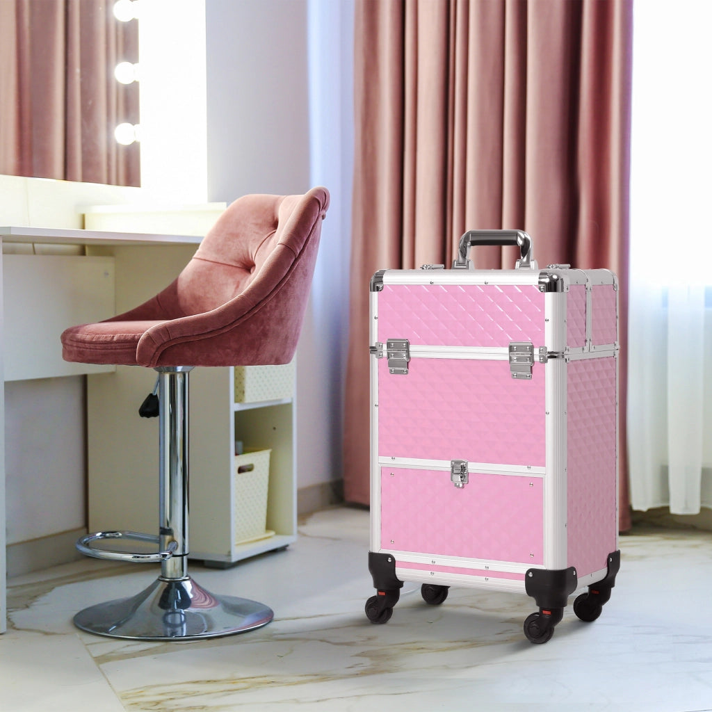 Valigia Trucco Professionale ¨C Zephmum ¨C Rosa 34x25x62 cm