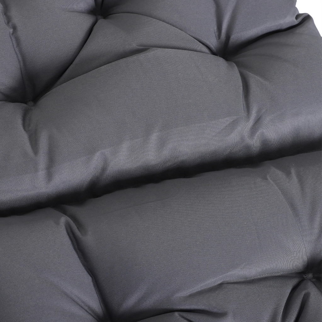 Set di 2 cuscini per sedia 98x50x8 cm con imbottitura in schiuma grigio