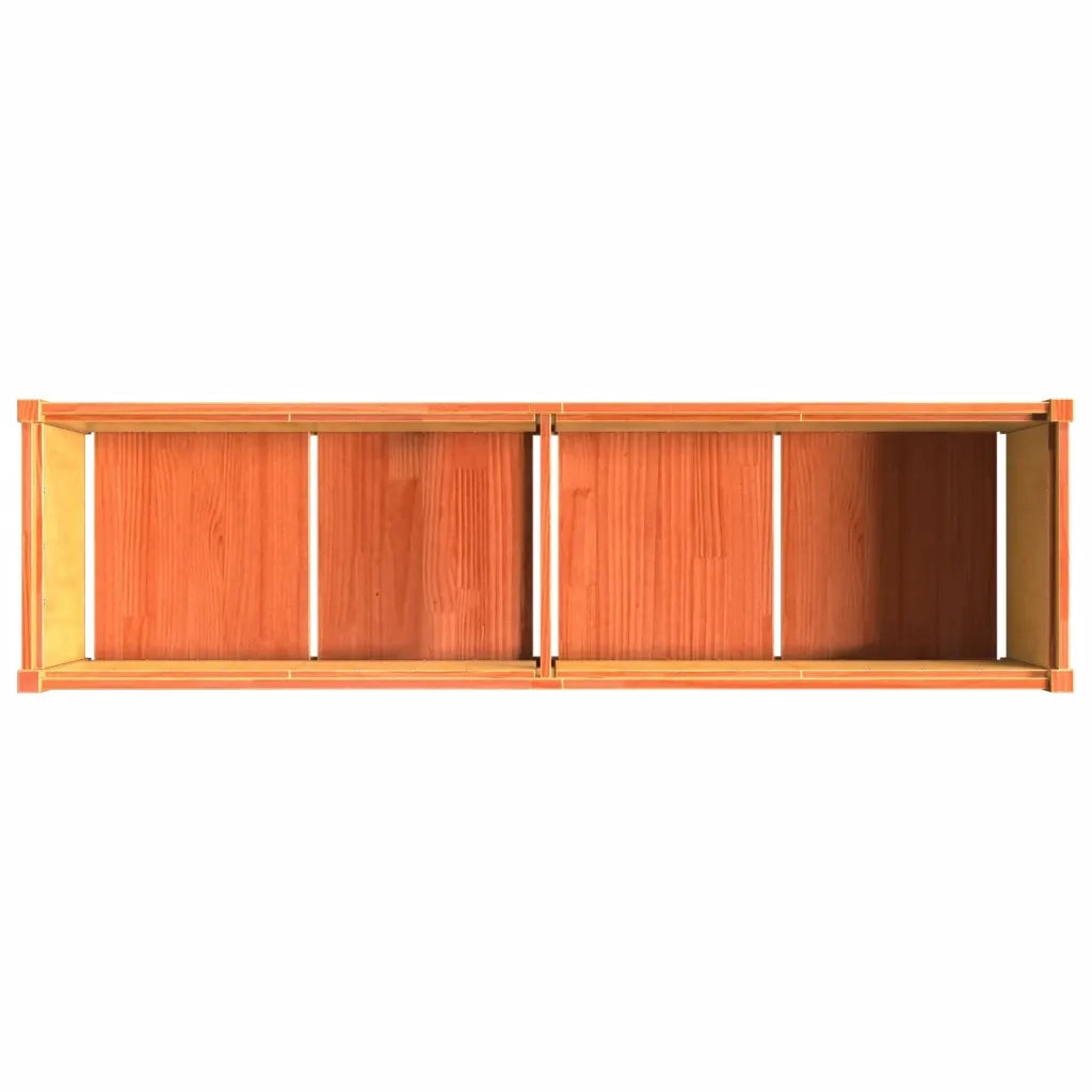 Fioriera | Cassetta per fiori | Vaso Giardino Marrone Cera 180x50x50 cm Legno Massello Pino