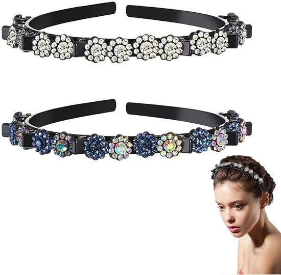 Spille per Capelli a Doppia Faccia con Clip e Strass - 2 Pezzi - Adatto a Tutti i Tipi di Capelli - Realizzato con Cristallo e Plastica di Alta Qualità - Fermacapelli
