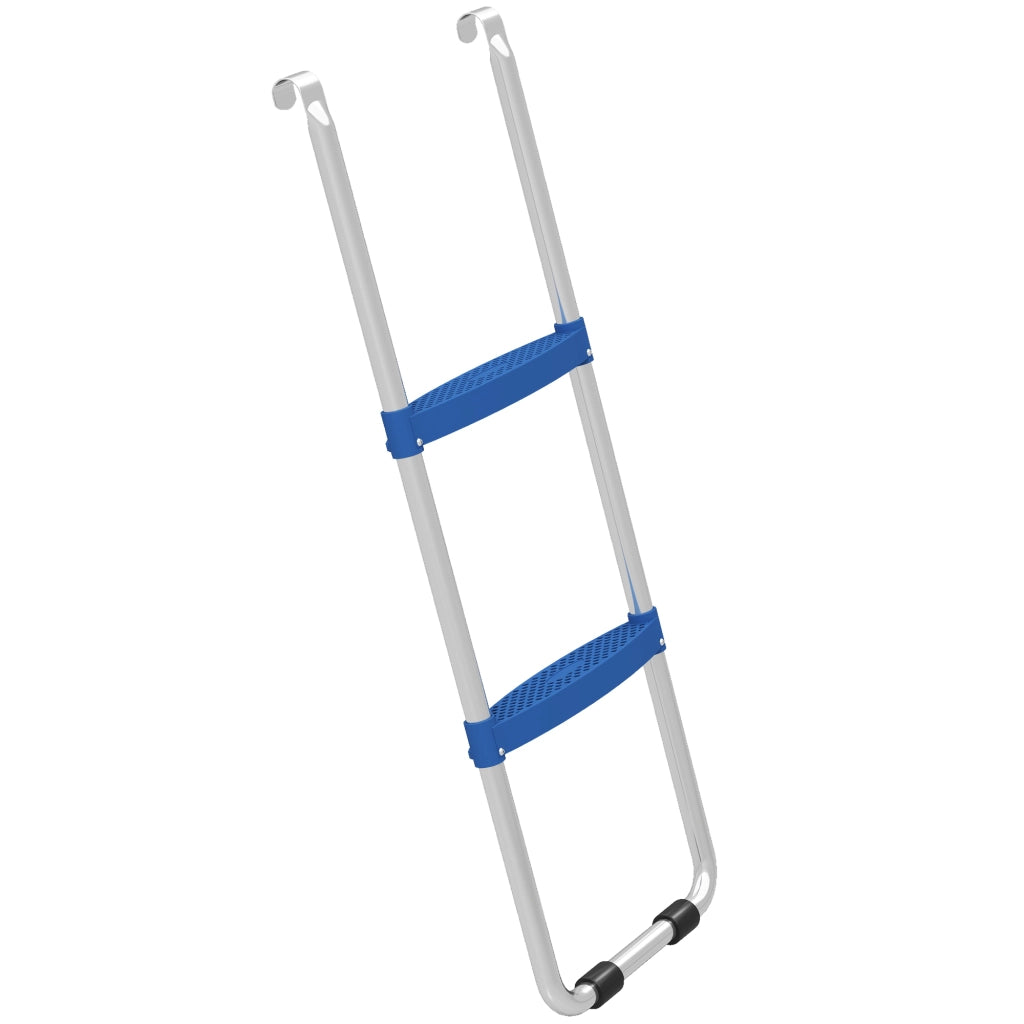 Scala per Trampolino 2 Gradini Larghe con Gancio Universale ¨C zephmum ¨C Acciaio Galvanizzato, 97x32x7 cm, Blu