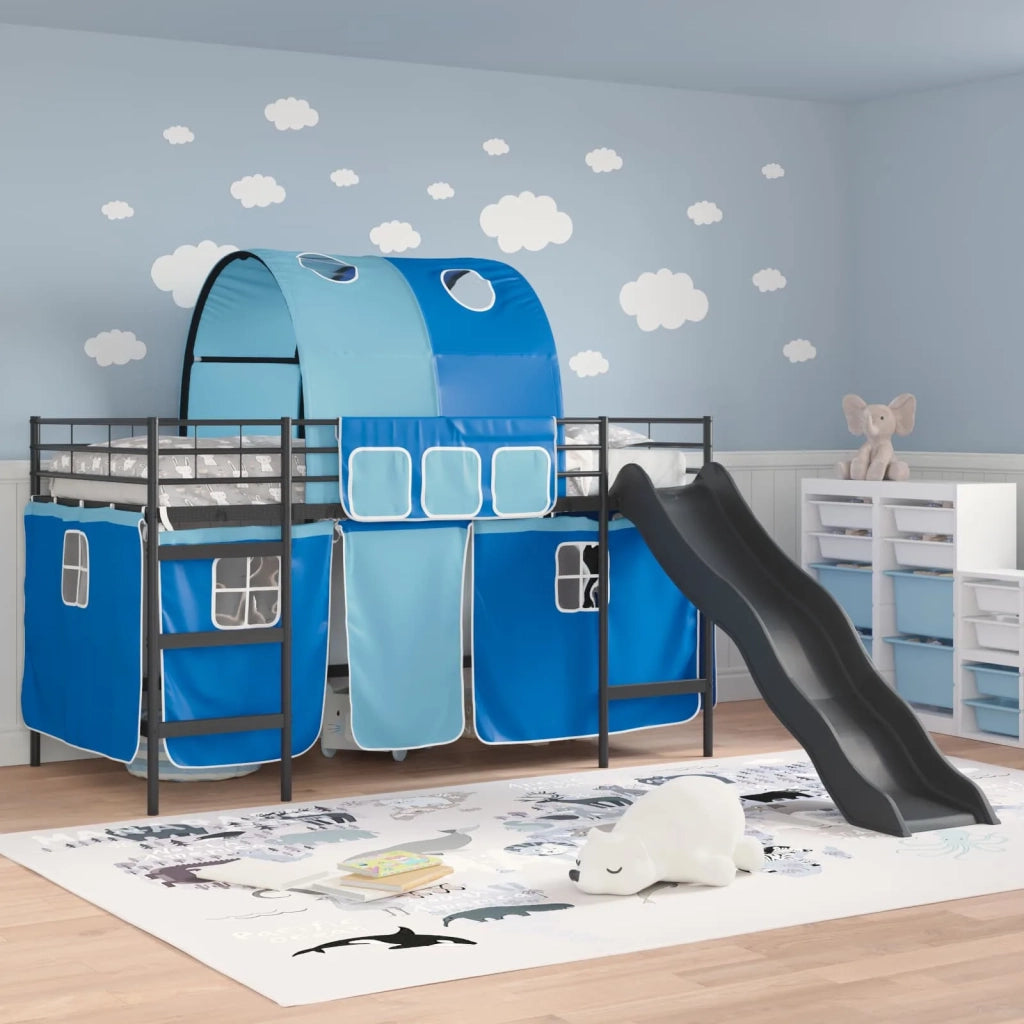 Struttura del letto loft per bambini Nero e Blu 99,5 x 200 cm