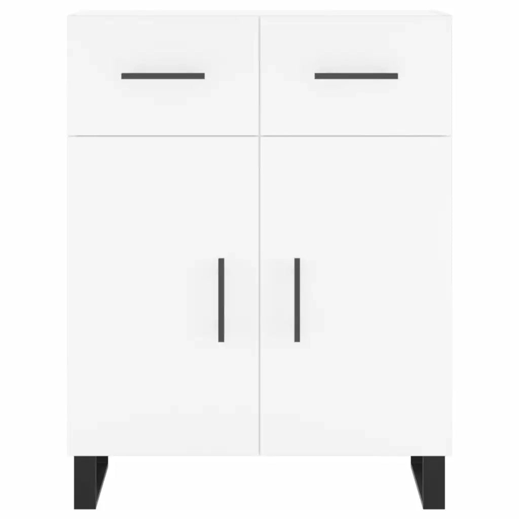 Credenza-Buffet-Armadio da cucina Bianca 69,5x34x180 cm in Legno Multistrato 679408