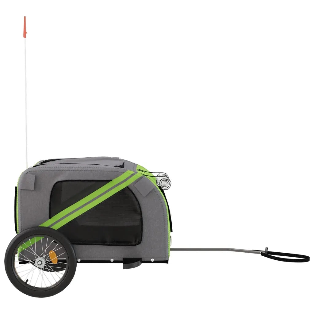Rimorchio da Bici per Animali Verde e Grigio Oxford e Ferro 93885