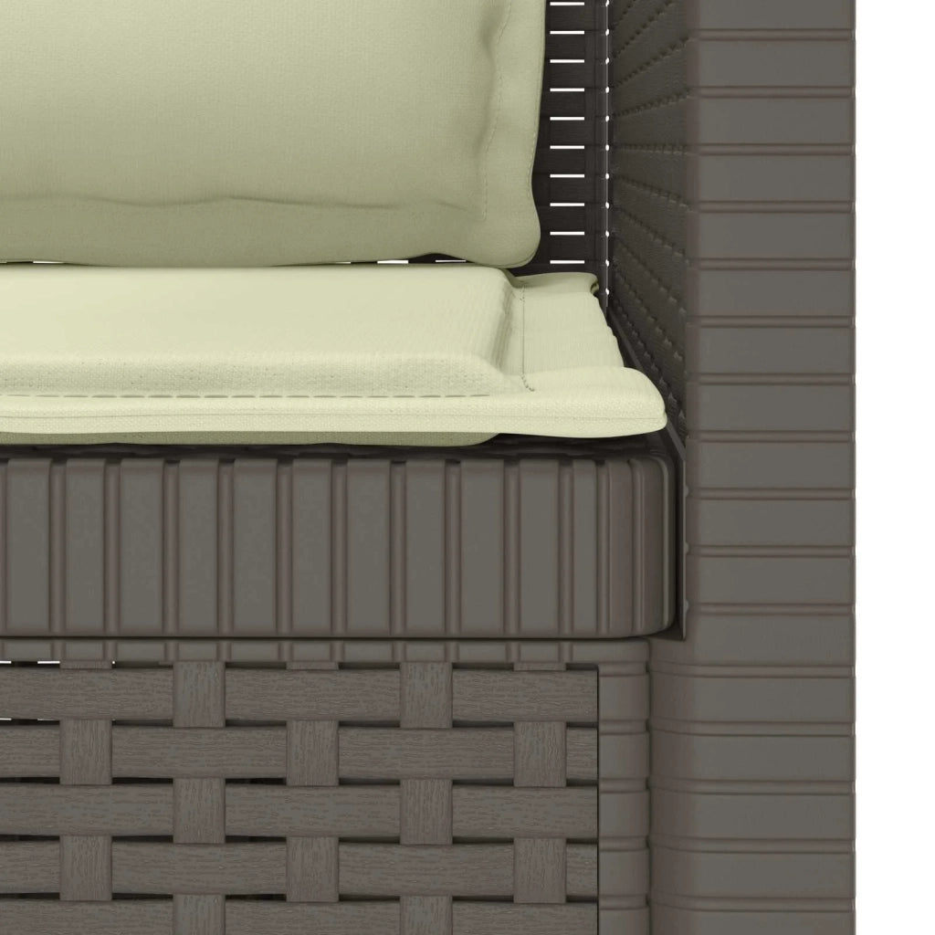 Poltrona a 1 Posto con Cuscini Aspetto Rattan PP Grigio Chiaro 8011880