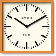 Orologio Ferroviario Dial Quadrato - Pendente Quadrato - Orologio Retro Design - Cassetta Colorata - Dial Ferroviario - Arancione