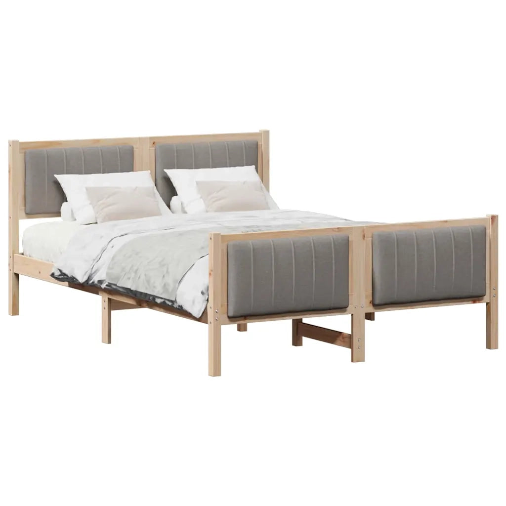 Struttura del Letto con testiera Marrone e taupe 135 x 190 cm