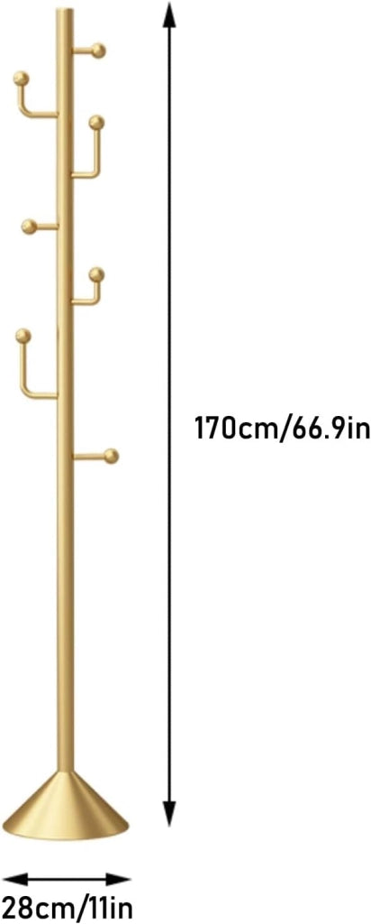 Appendiabiti Indipendente, Appendiabiti in Metallo, Appendiabiti da Pavimento Creativo, Semplice Appendiabiti per la casa con 7 Ganci per Appendere Sciarpe, Borse, Giacche (Nero)